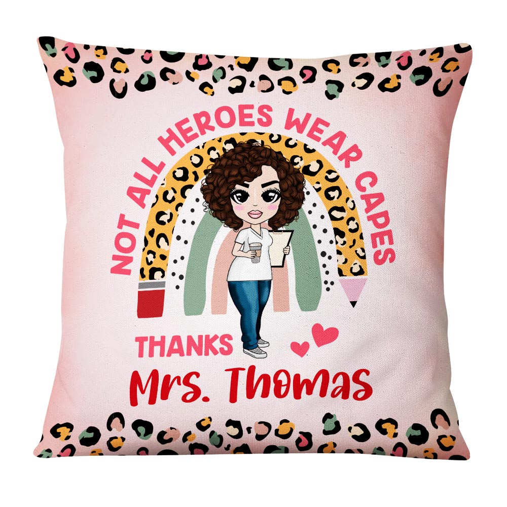 Personalized Proud Teacher Gifts, Not All Heroes Wear Capes Teachers Appreciation Pillow - Thegiftio UK