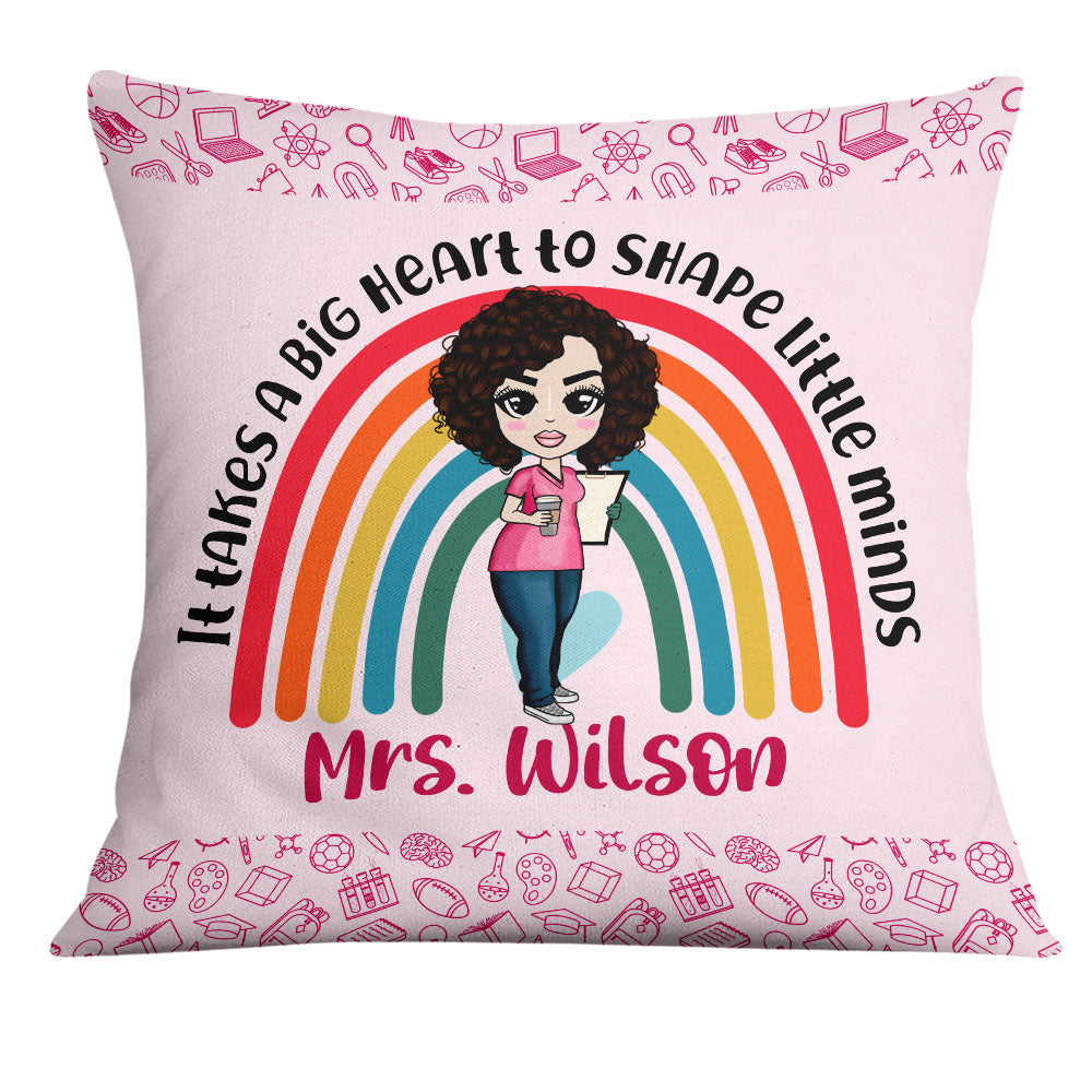 Personalized Proud Teacher Gifts, It Takes a Big Heart to Teach Little Minds Teacher Pillow - Thegiftio UK