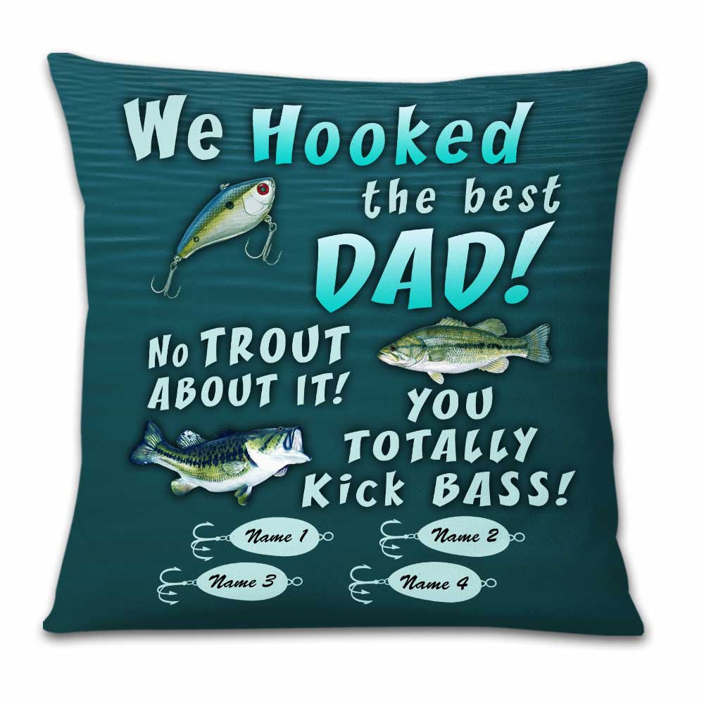 Personalized Fishing Birthday Gift, Fishing Dad Grandpa Pillow - Thegiftio UK