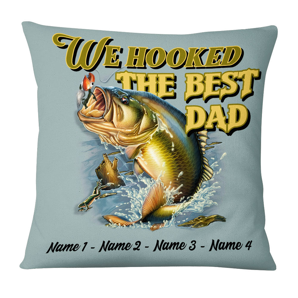 Personalized The Best Gift, Cool Dad, Fishing Dad Grandpa Pillow - Thegiftio UK