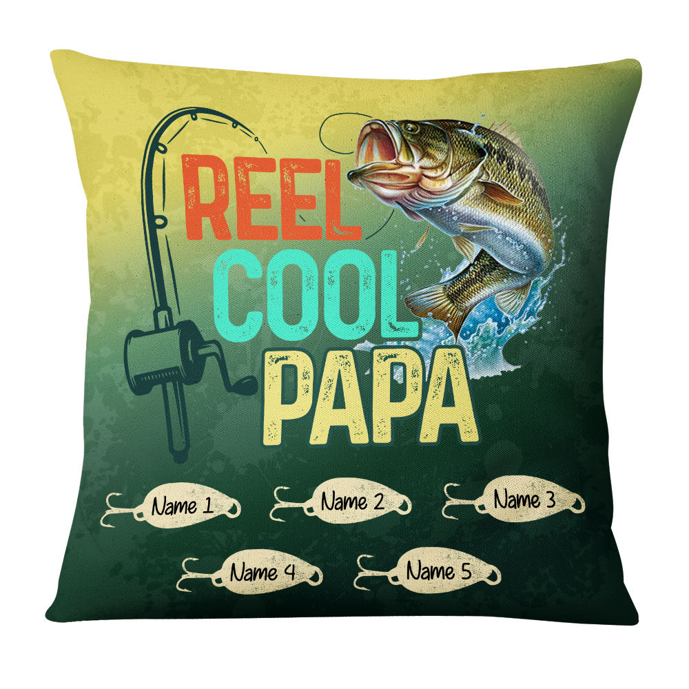Personalized Birthday Gift For Dad, Fishing Hunting Funny, Fishing Dad Grandpa Pillow - Thegiftio UK