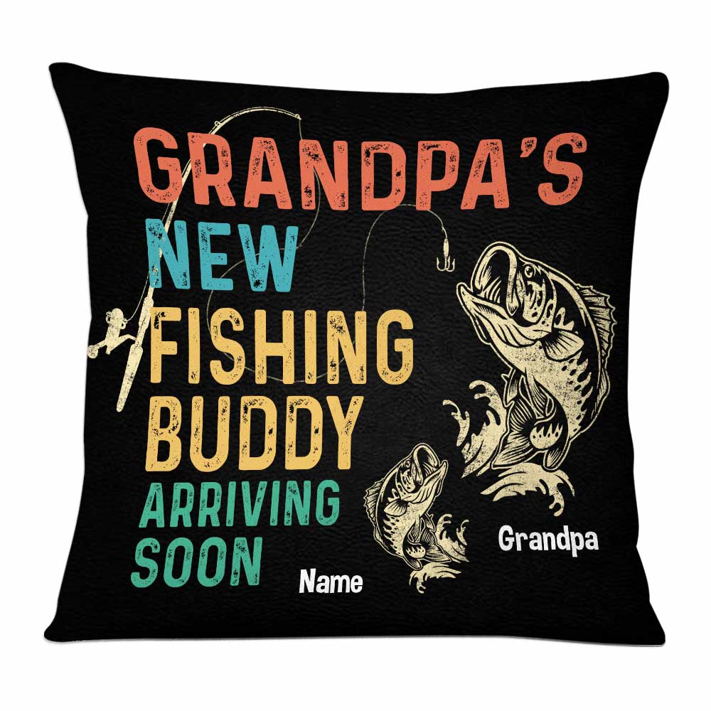 Personalized Fishing Gifts For Men, Funny Birthday Gift For Dad Grandpa Son Papa, Fishing Dad Grandpa Pillow - Thegiftio UK