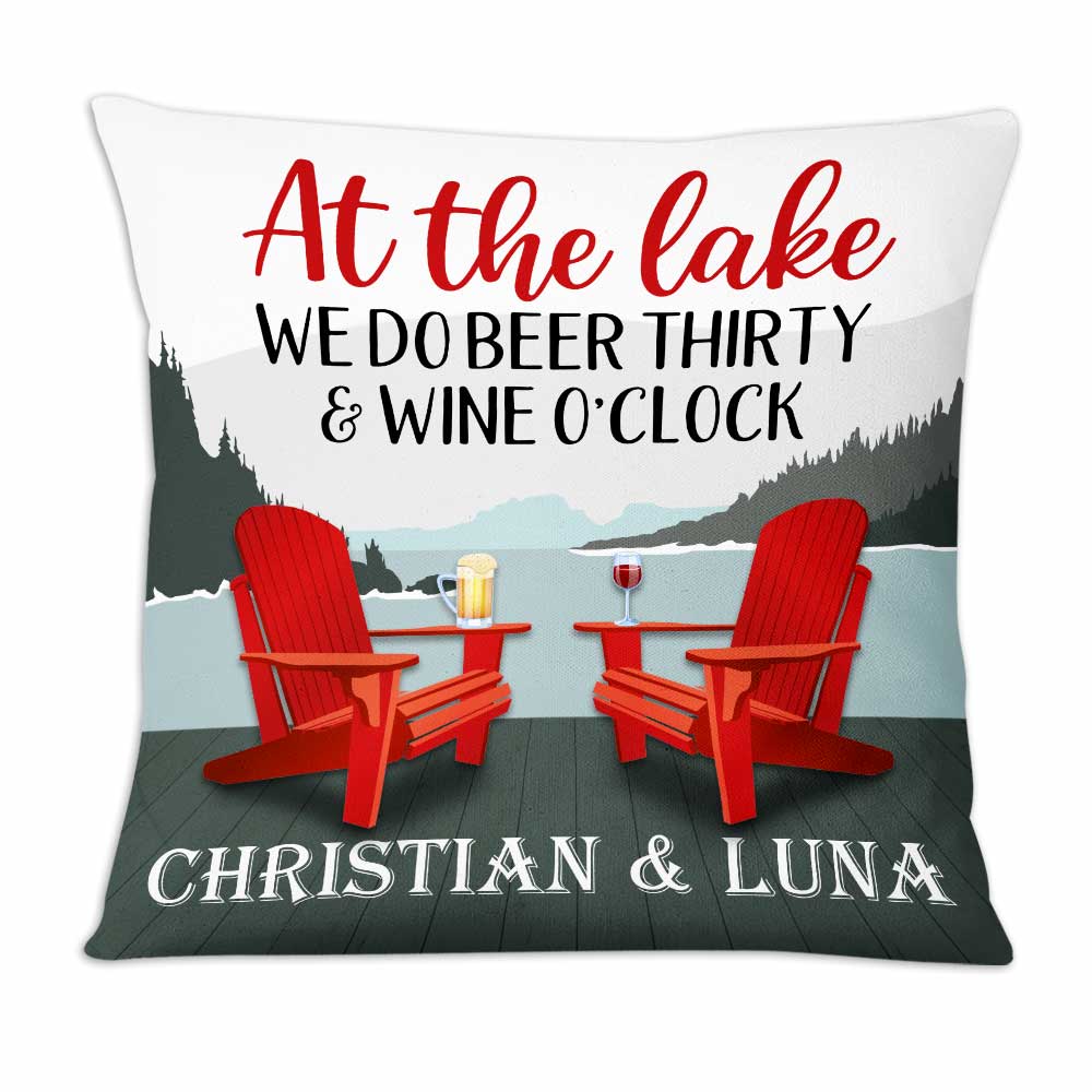 Personalized Lake House Beer Thirty Wine O Clock Pillow - Thegiftio UK