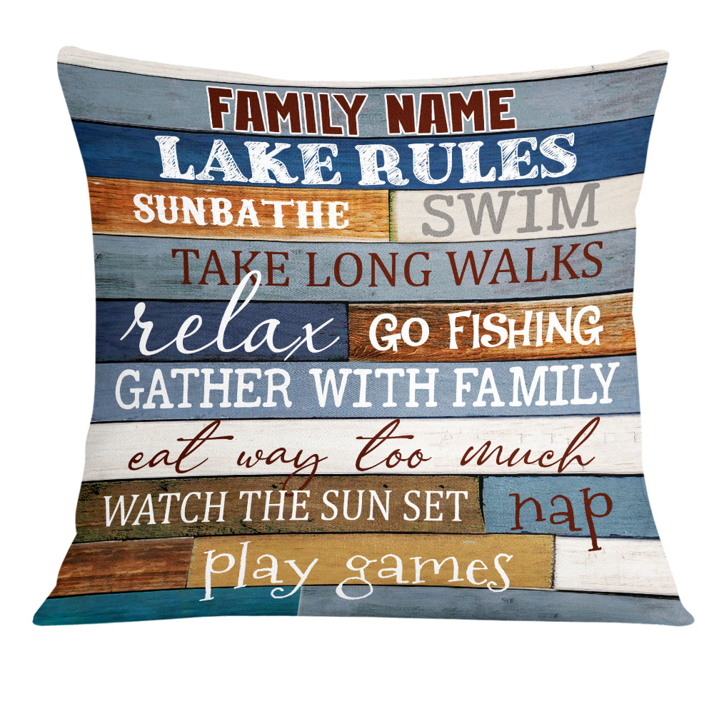 Personalized Lake House Gift, Lake Gift, Lake House Rules Pillow - Thegiftio UK