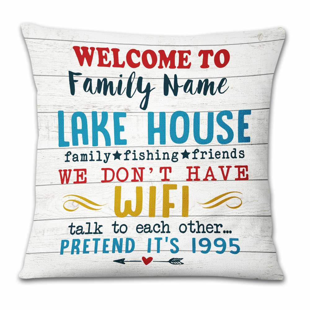 Personalized Lake House Gift, Lake Family Gift, Lake Pillow - Thegiftio UK