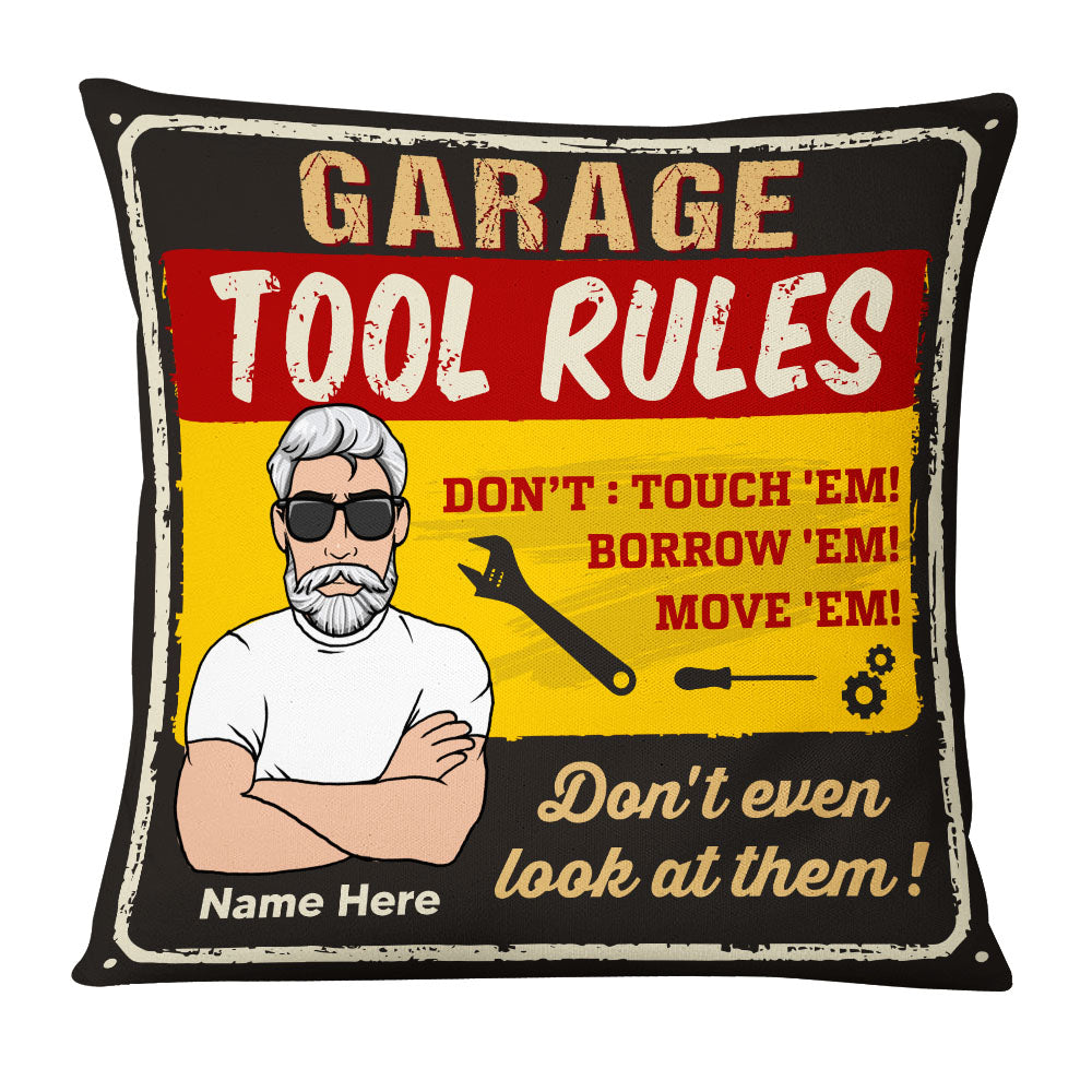 Personalized Garage Man Cave Pillow - Thegiftio UK