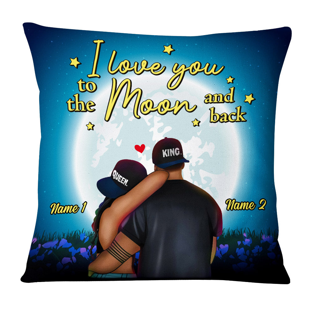 Personalized Valentine's Day, I Love You to the Moon and Back, Romantic couple, Love Couple Pillow - Thegiftio UK