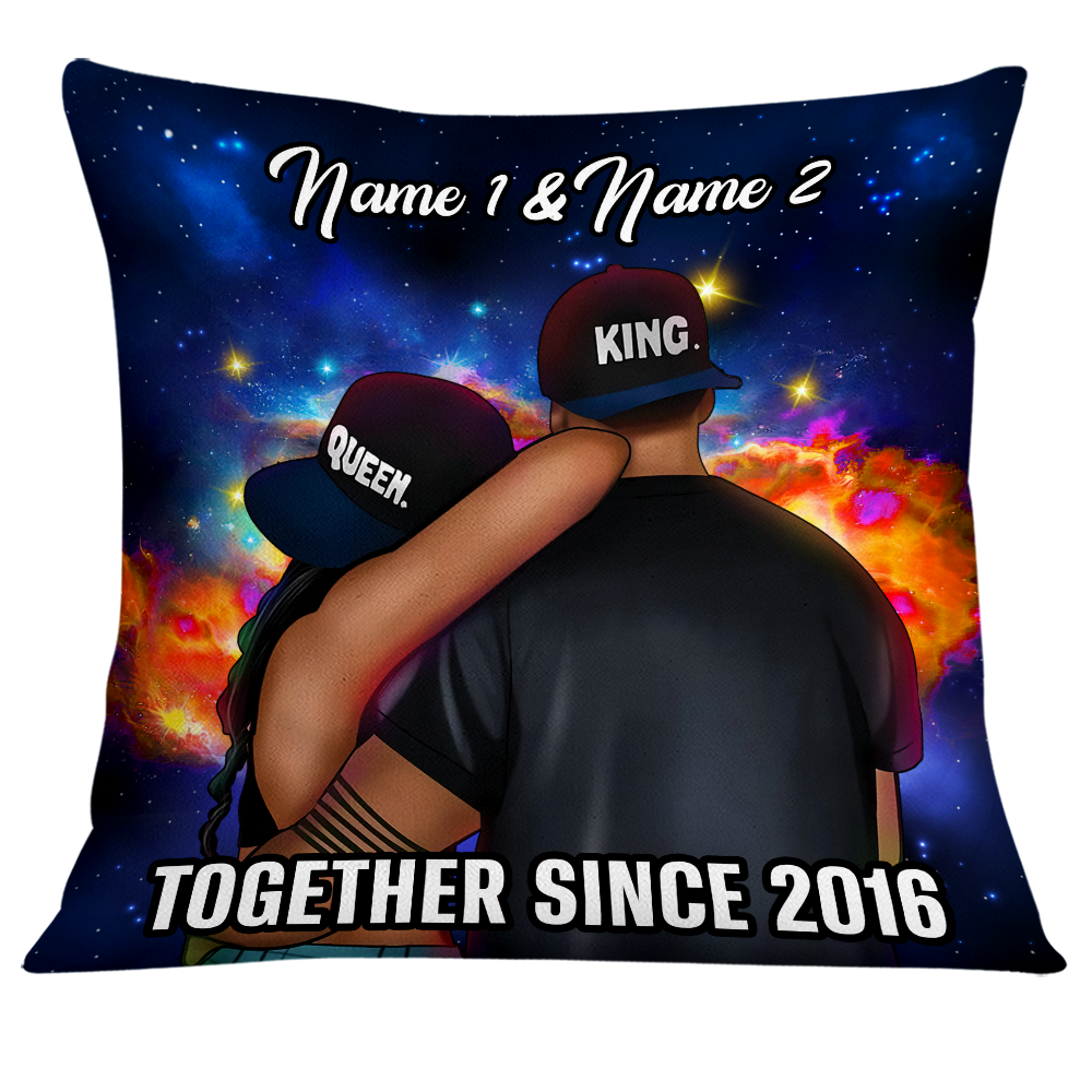 Personalized BWA Couple Galaxy Pillow - Thegiftio UK