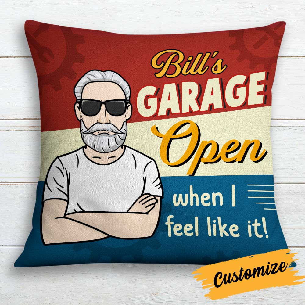 Personalized Mechanic funny Gifts, Fathers Day Gift, Garage Pillow