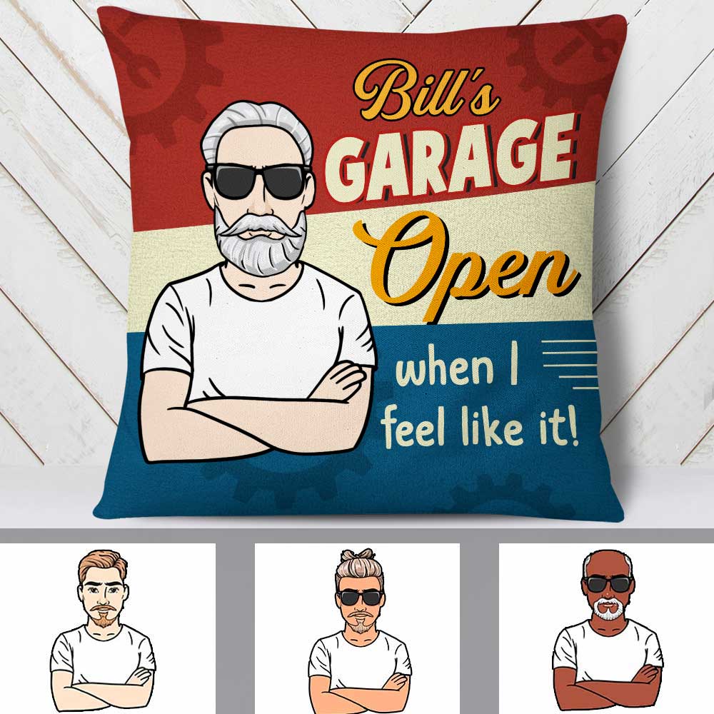 Personalized Mechanic funny Gifts, Fathers Day Gift, Garage Pillow