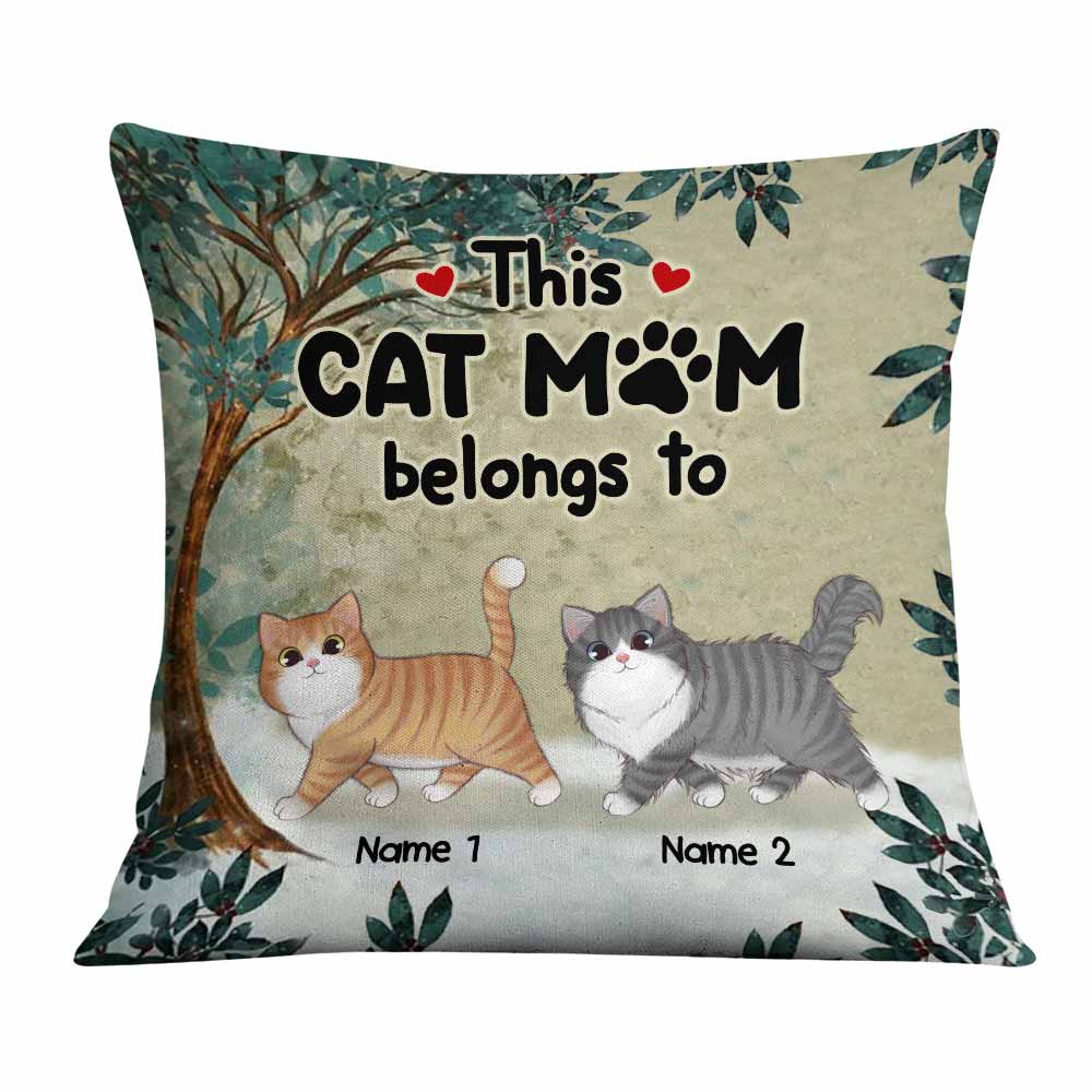 Personalized This Cat Mom Belongs To Pillow - Thegiftio UK