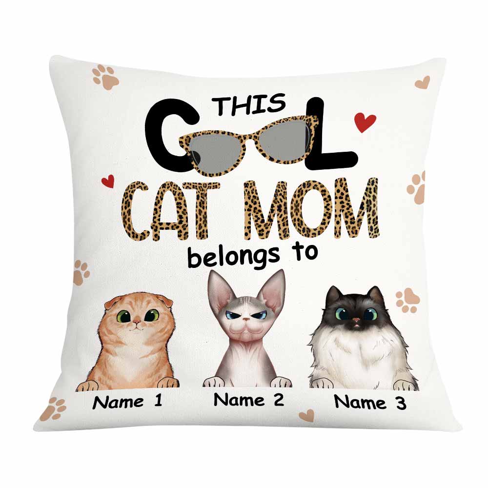 Personalized Cat Mom Gift For Mom, Leopard Best Cat Mom Pillow - Thegiftio UK