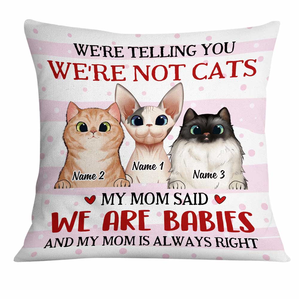 Personalized Cute Cat, Gift For Cat Lover, Cat Mom Pillow - Thegiftio UK