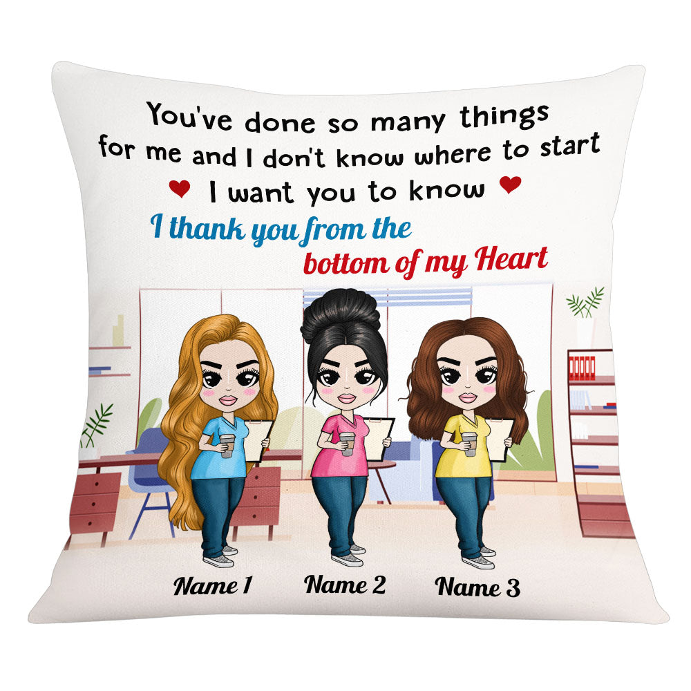 Personalized Leaving Present Work Colleague Coworker Meaningful Leaving Thank You Gift, Colleagues From The Bottom Of My Heart Pillow - Thegiftio UK