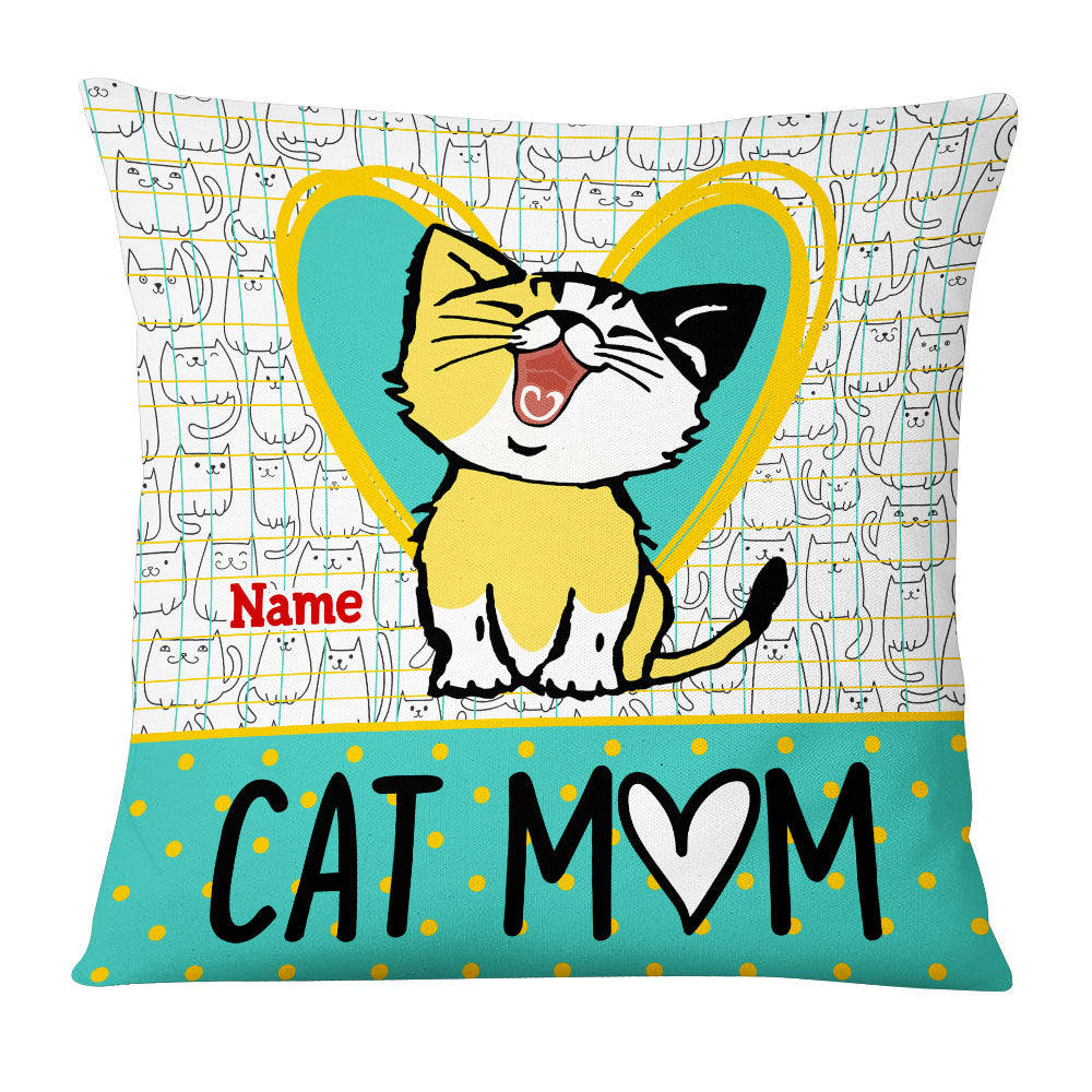 Personalized Christmas Gift For Cat Mom Gifts For Cat Lover, Cat Mom Pillow - Thegiftio UK