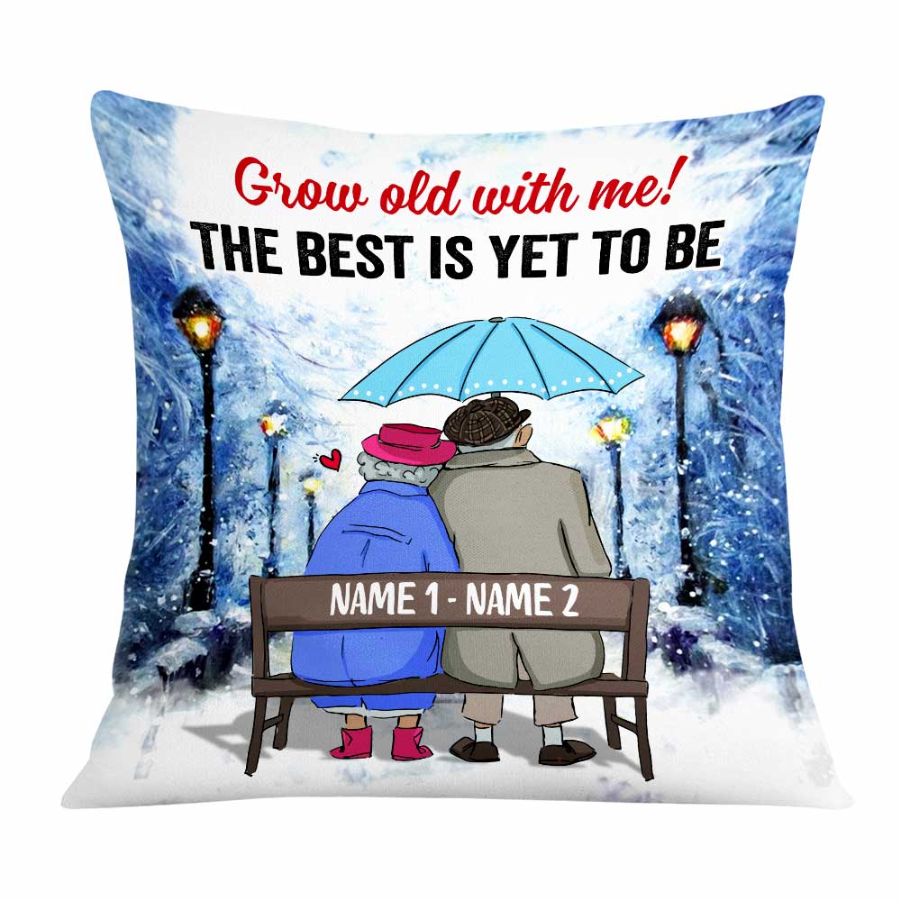 Personalized Anniversary Print, Anniversary Gift Idea, Old Couple Pillow - Thegiftio UK