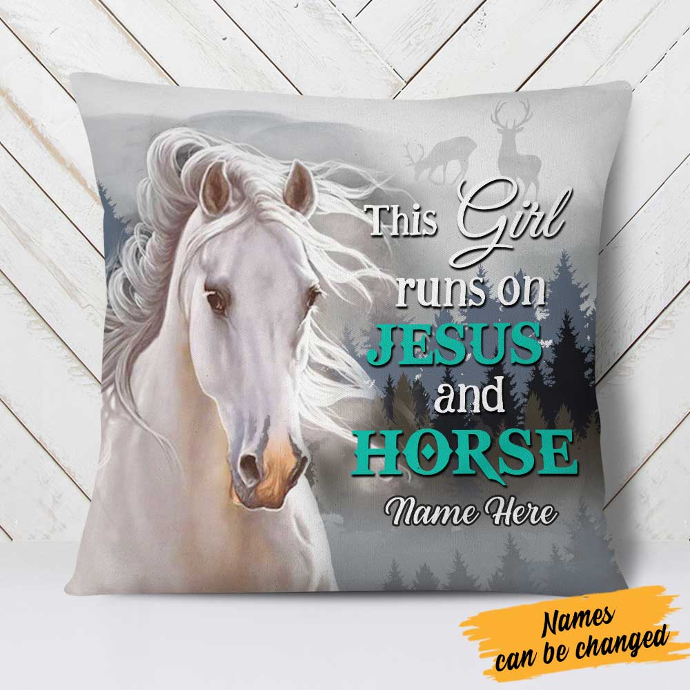 Personalized Horse Girl, Farm Lover, Horse Riding, Horse Pillow