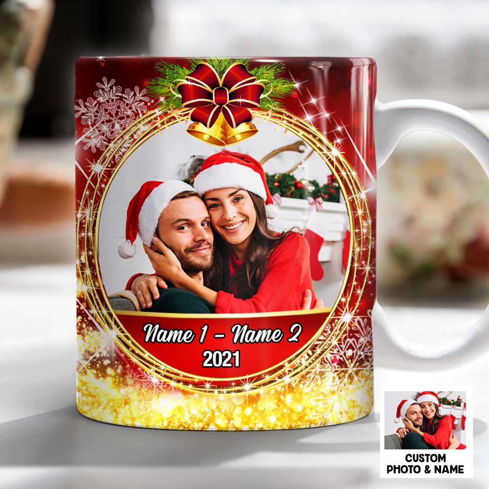 Personalized Couple Husband Wife Photo Christmas Mug - Thegiftio UK