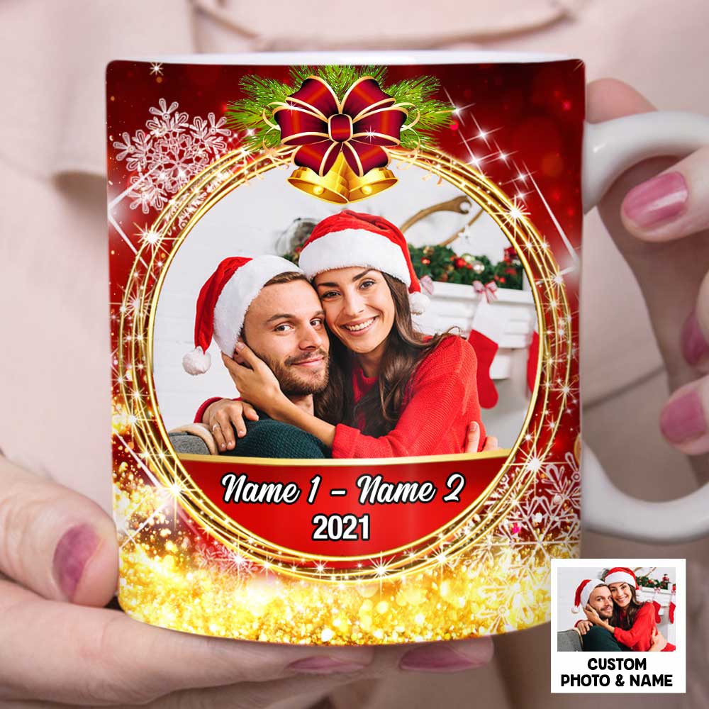 Personalized Couple Husband Wife Photo Christmas Mug