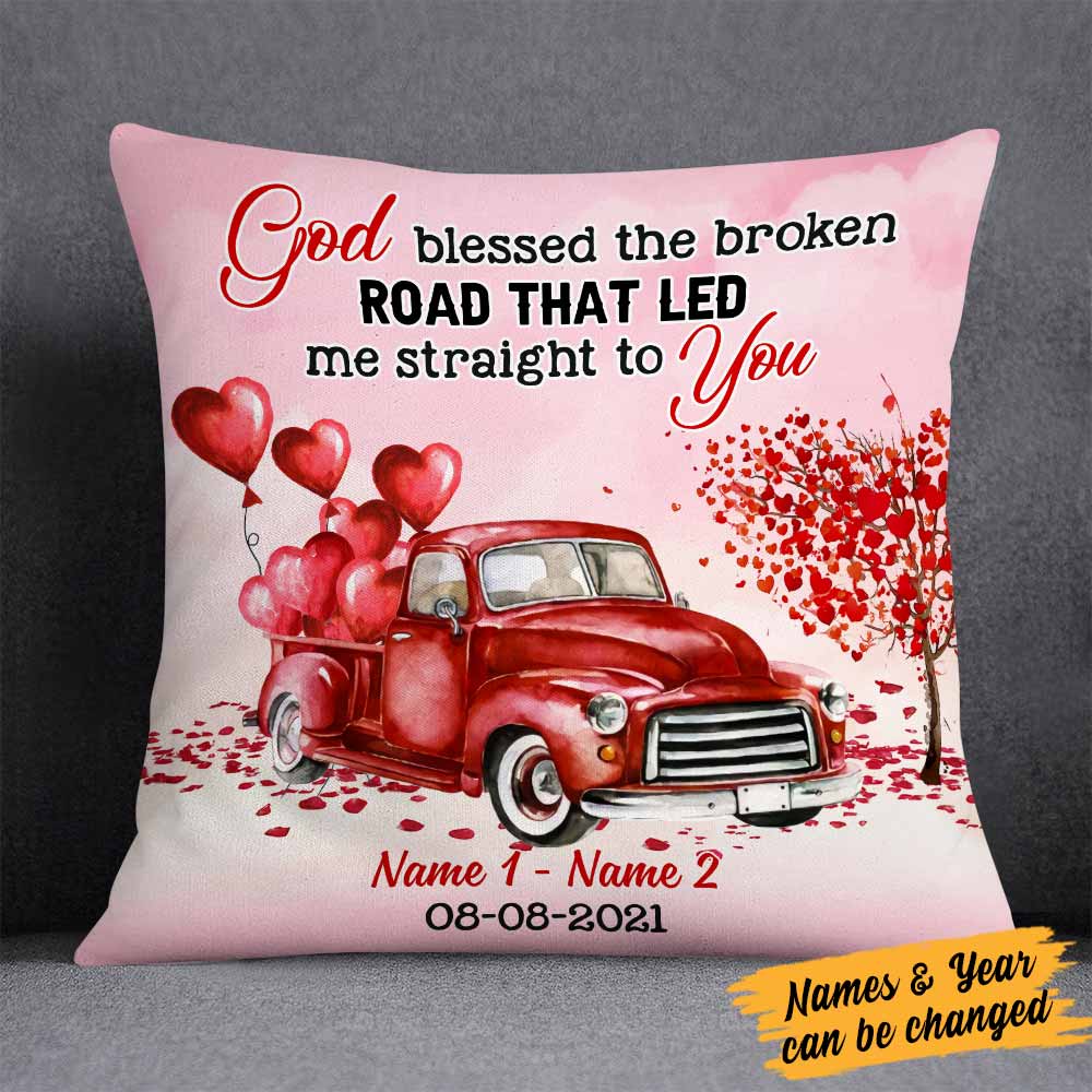 Personalized Valentine Couple God Bless Pillow