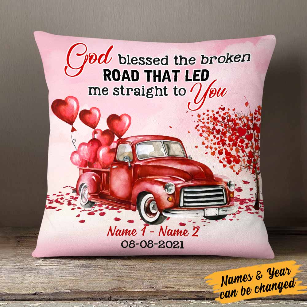 Personalized Valentine Couple God Bless Pillow