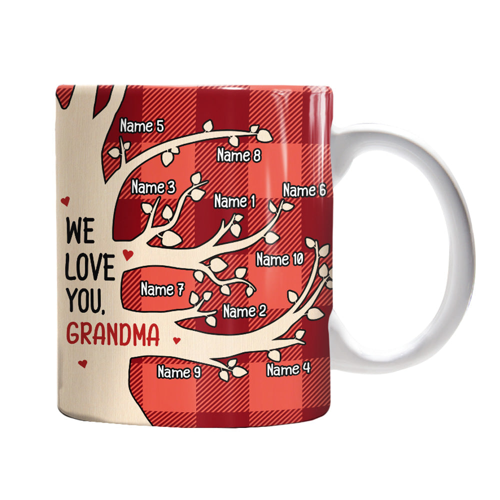 Personalized Grandpa Grandma Mom Dad Tree Mug - Thegiftio UK