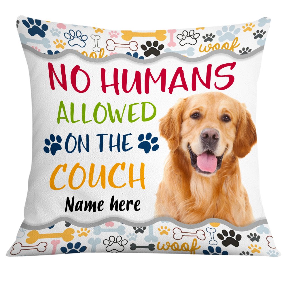 Personalized No Humans Allowed Dog Photo Pillow - Thegiftio UK