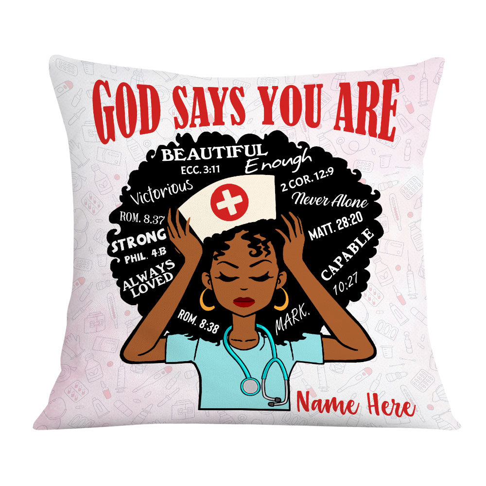 Personalized BWA Nurse God Says You Are Pillow - Thegiftio UK