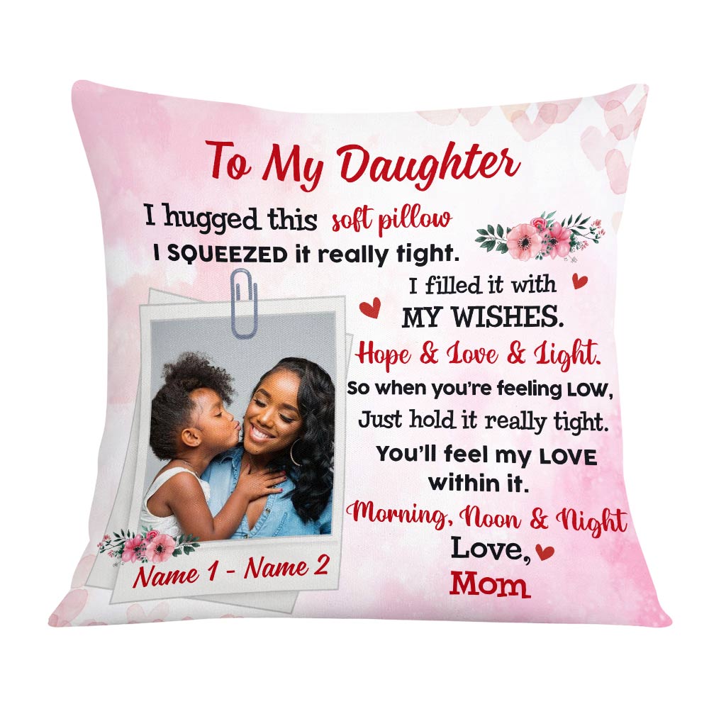 Personalized BWA Daughter Granddaughter Mom Grandma Photo Pillow - Thegiftio UK