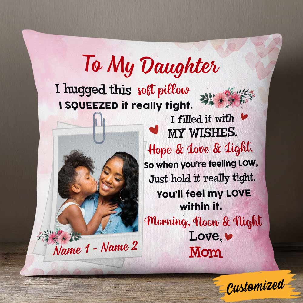 Personalized BWA Daughter Granddaughter Mom Grandma Photo Pillow