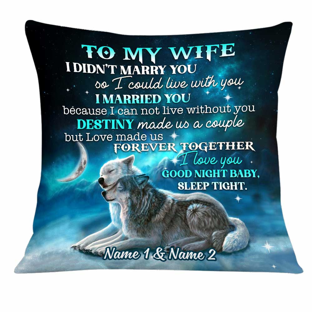 Personalized Gift For Couples, Gift For Birthday, Anniversary, Valentine's Day, Couple Love Wolf Pillow - Thegiftio UK