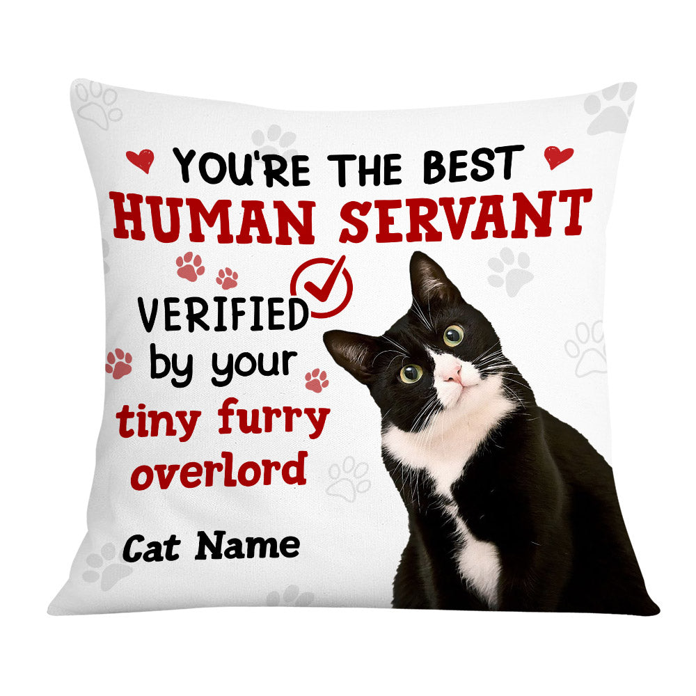 Personalized Cat Photo Human Servant Pillow - Thegiftio UK