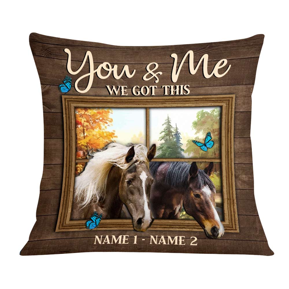 Personalized Couple Gift, Birthday Gift, Anniversary Gift, Couple Love Horse Pillow - Thegiftio UK