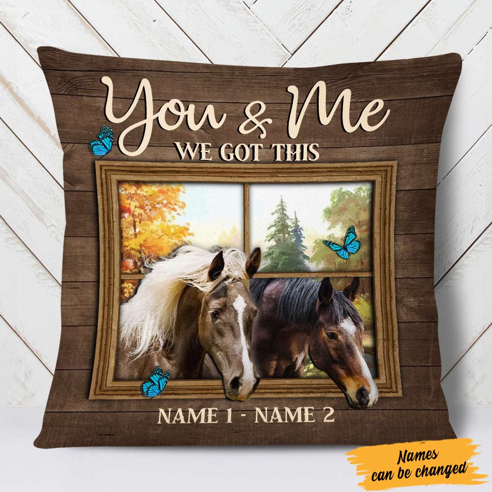 Personalized Couple Gift, Birthday Gift, Anniversary Gift, Couple Love Horse Pillow