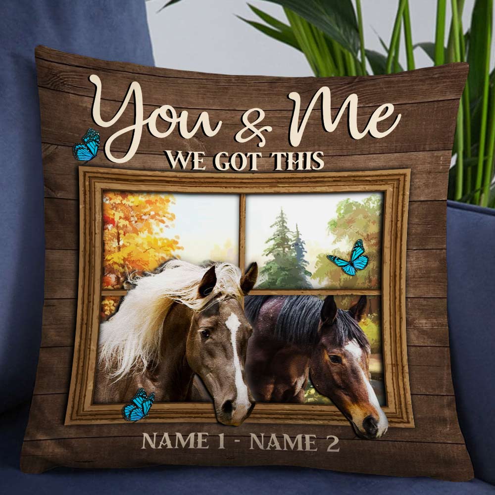 Personalized Couple Gift, Birthday Gift, Anniversary Gift, Couple Love Horse Pillow