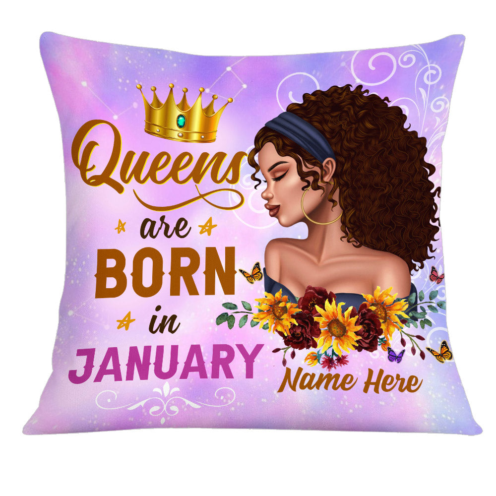 Personalized Birthday Gifts For Her, Afro Birthday, Queens Are Born In Pillow - Thegiftio UK