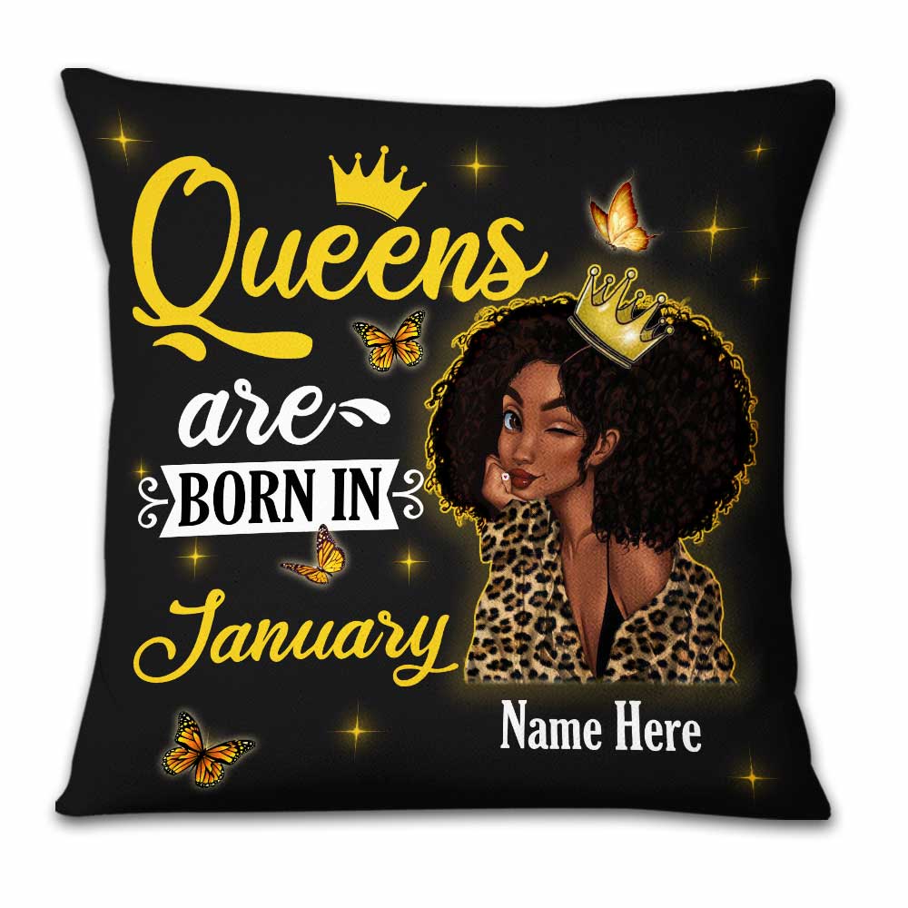 Personalized Birthday Queen, Birthday Gifts For Her, Afro Birthday, Queens Are Born In Pillow - Thegiftio UK