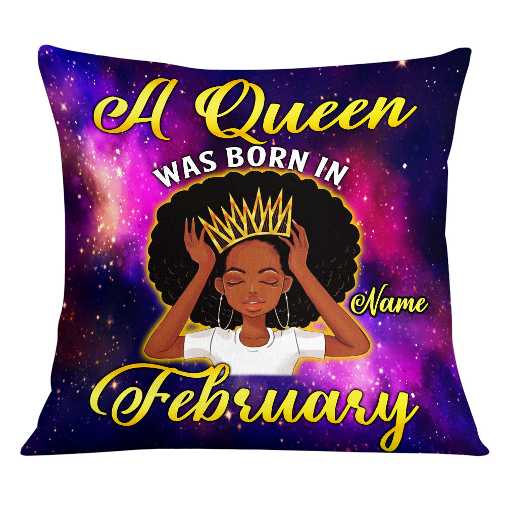 Personalized Birthday Gifts For Her, Afro Birthday, A Queen Was Born In Pillow