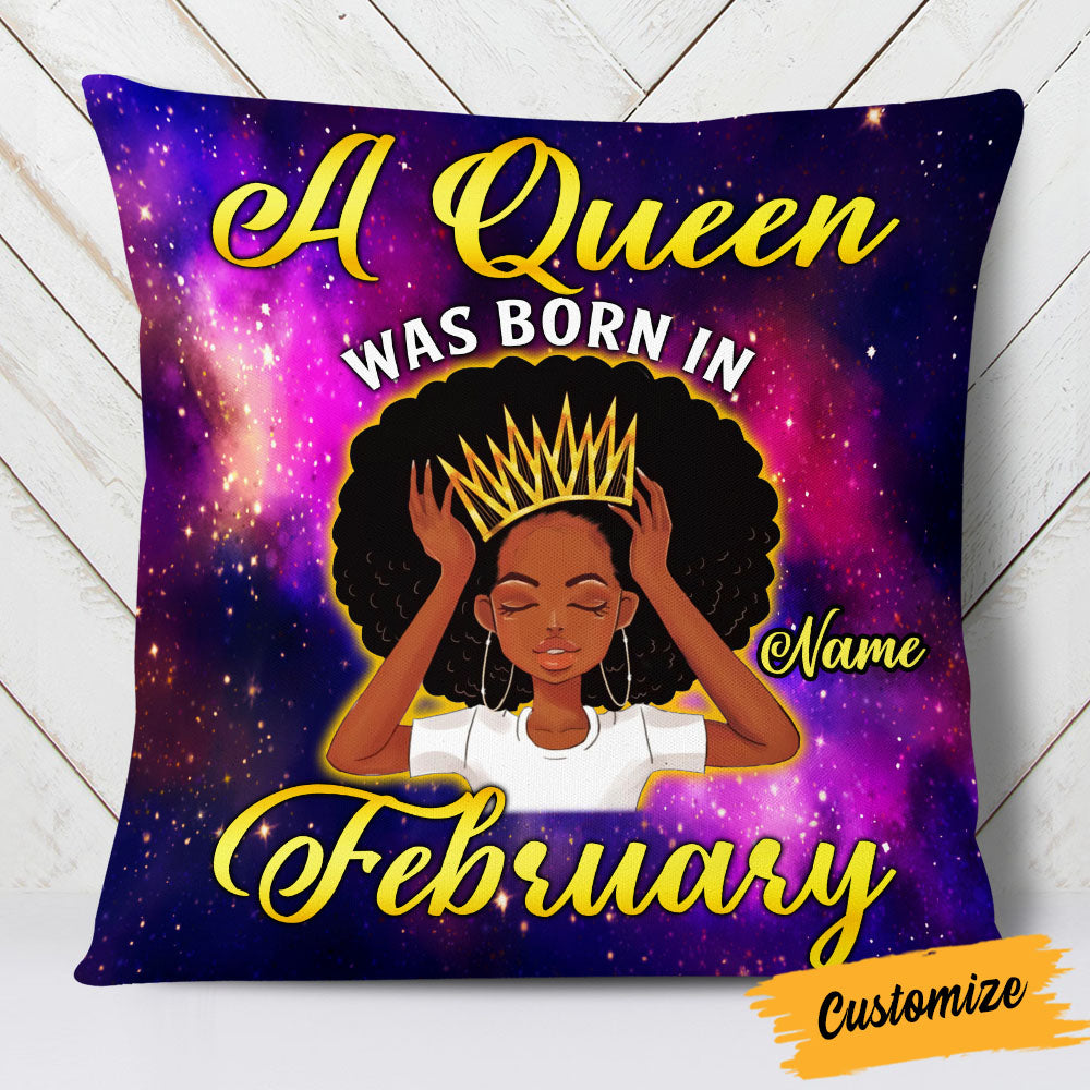 Personalized Birthday Gifts For Her, Afro Birthday, A Queen Was Born In Pillow