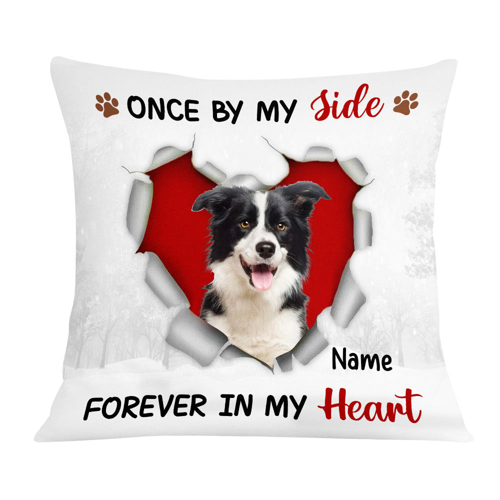 Personalized Dog Memo Photo Forever In My Heart Pillow - Thegiftio UK