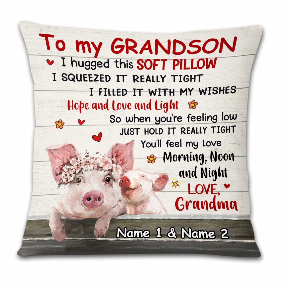 Personalized Pig Mom Grandma To Daughter Granddaughter Son Grandson Hug This Pillow - Thegiftio UK