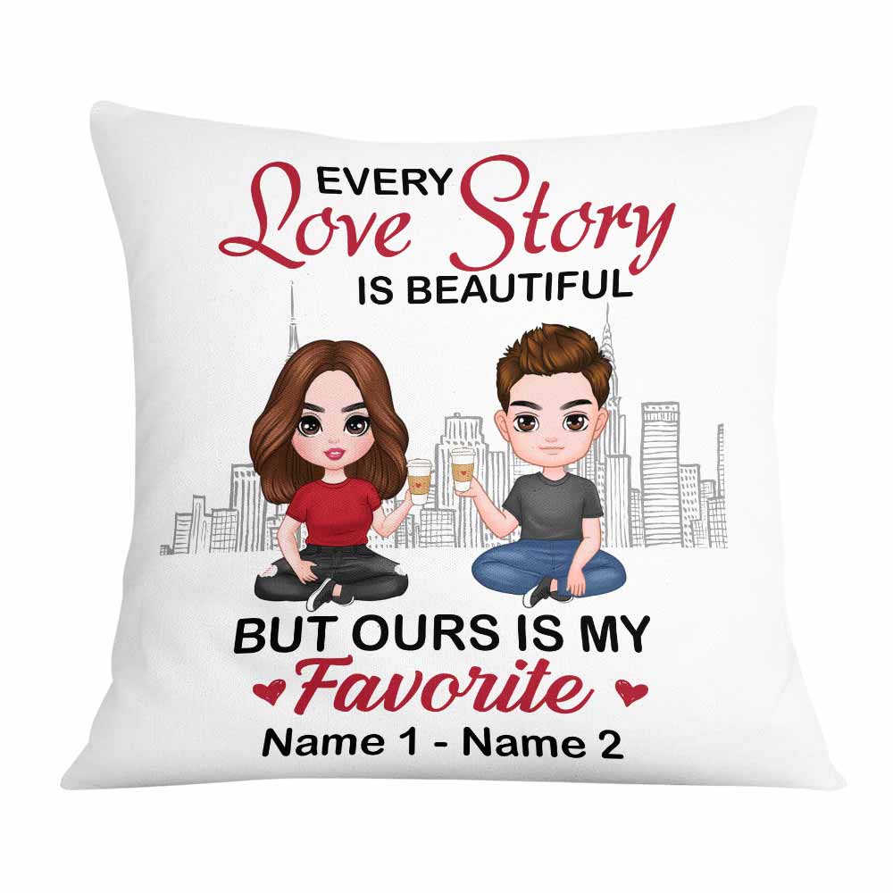 Personalized Gift For Couples, Gift For Birthday, Anniversary, Valentine's Day, Chibi Every Love Story is Beautiful but Ours is My Favorite Pillow - Thegiftio UK