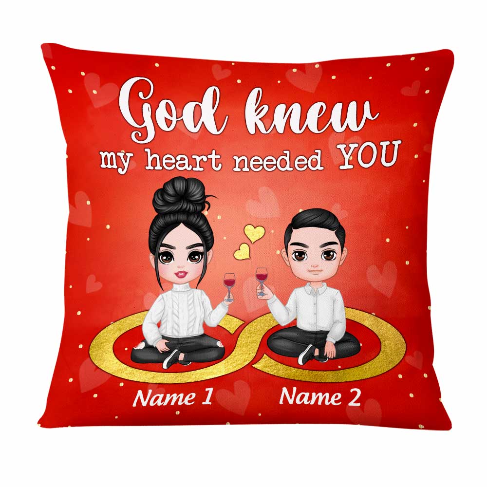 Personalized Gift For Couples, Gift For Birthday, Anniversary, Valentine's Day, Couple Icon God Knew Pillow - Thegiftio UK