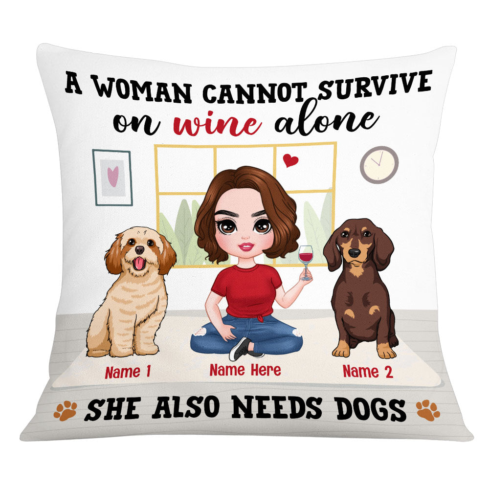 Personalized Woman Needs Dog Icon Pillow - Thegiftio UK