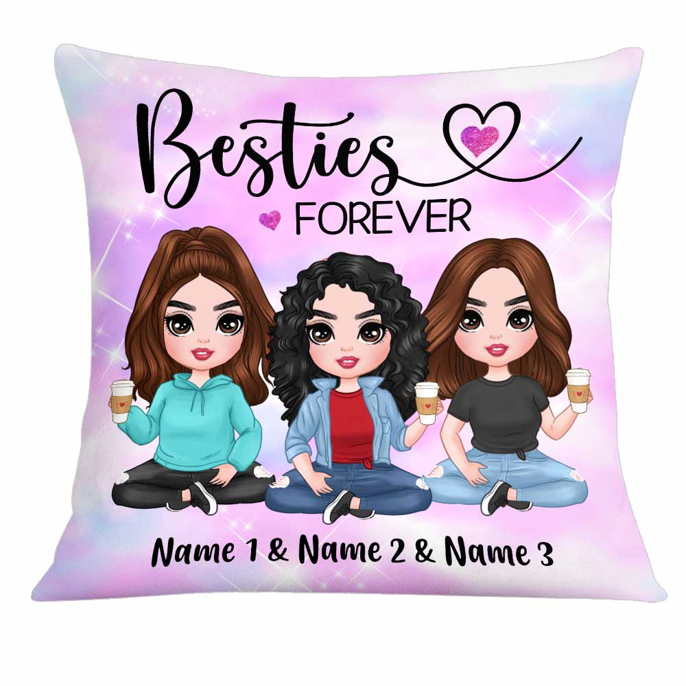 Personalized Gift For Sistas, Sister, Besties, Best Friends, Soul Sisters, Besties Forever Pillow - Thegiftio UK