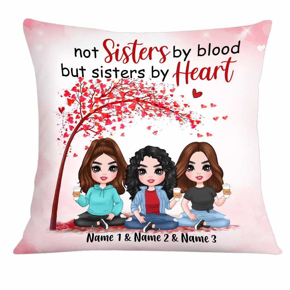 Personalized Unbiological Sister, Personalized Gift for Best Friend, Not Sisters By Blood But Sisters By Heart Pillow - Thegiftio