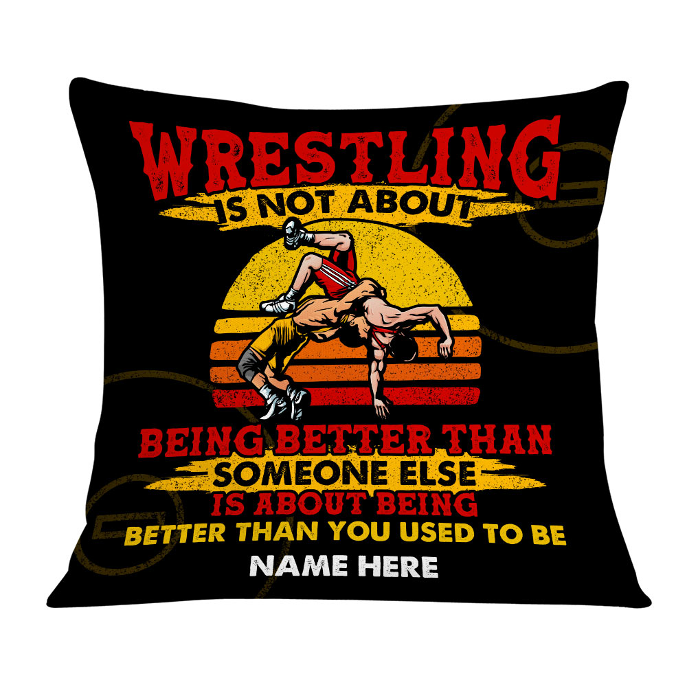 Personalized Wrestling Lover Gift, Motivation Gift, Wrestling Pillow - Thegiftio UK