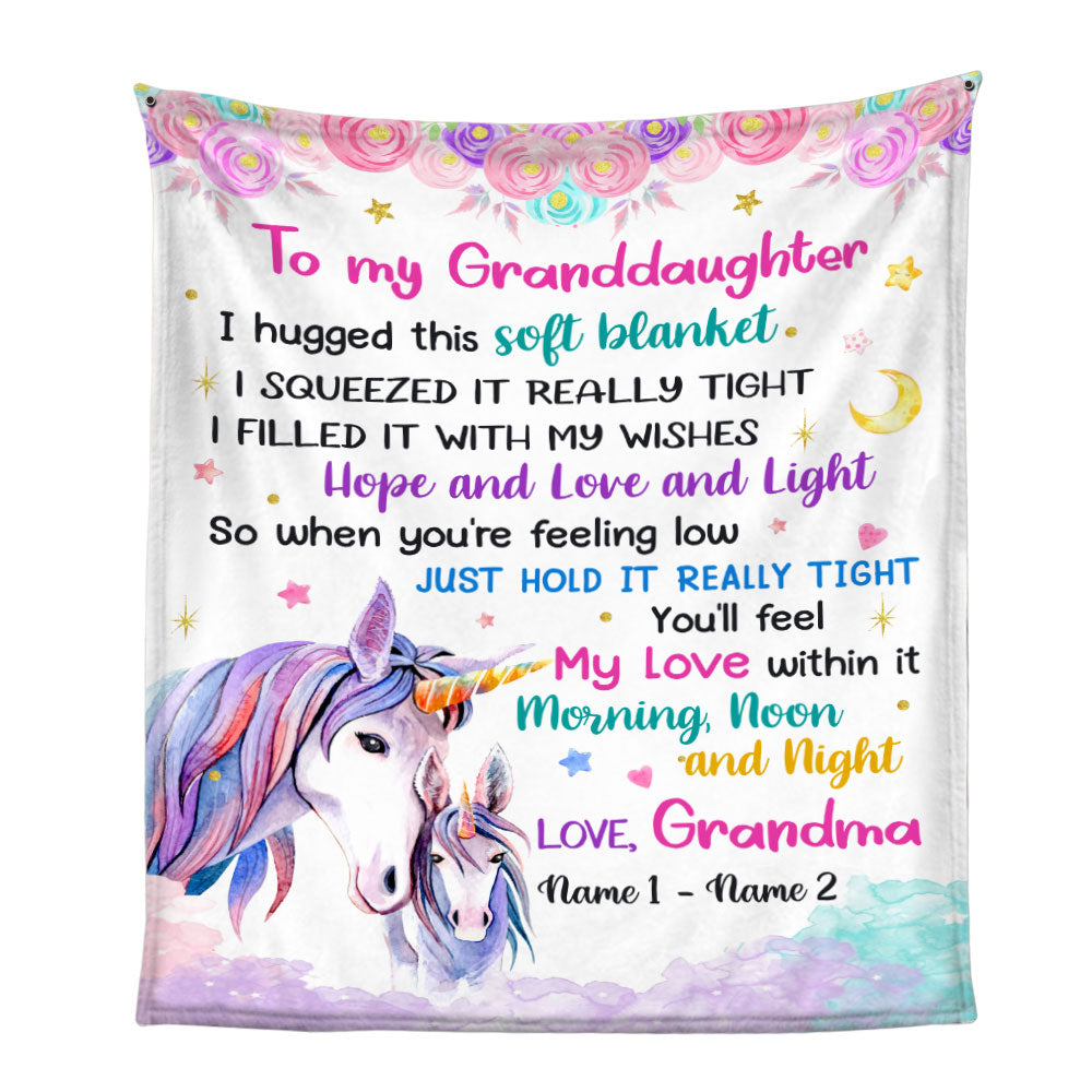 Personalized Daughter Granddaughter Unicorn Blanket - Thegiftio