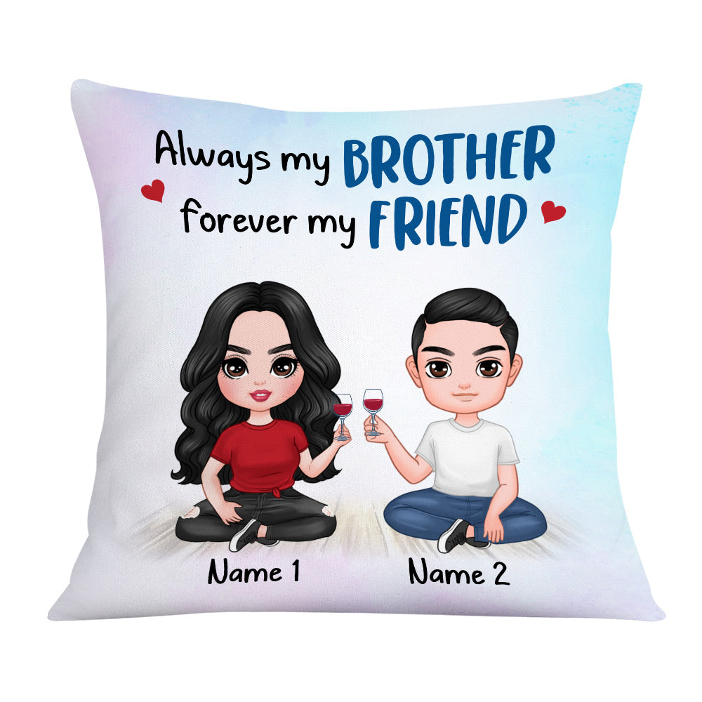 Personalized Family Icon Brother Sister Pillow - Thegiftio UK