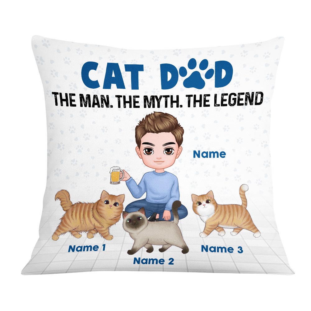 Personalized Cat Dad The Man Pillow - Thegiftio UK